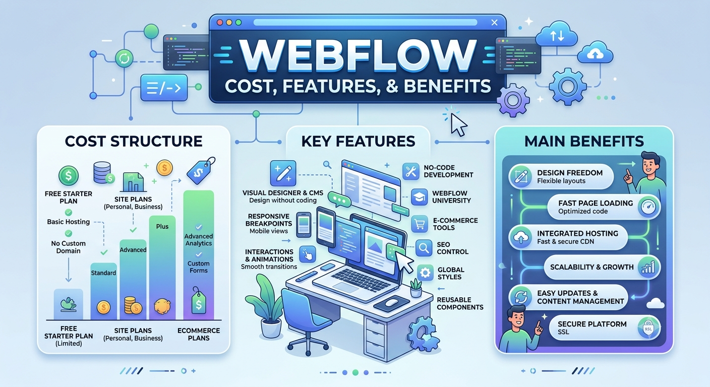 Webflow website development for businesses — cost, features, and benefits guide 2026